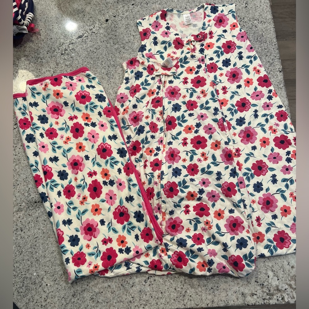 Baby girl blanket and sleep sack bundle